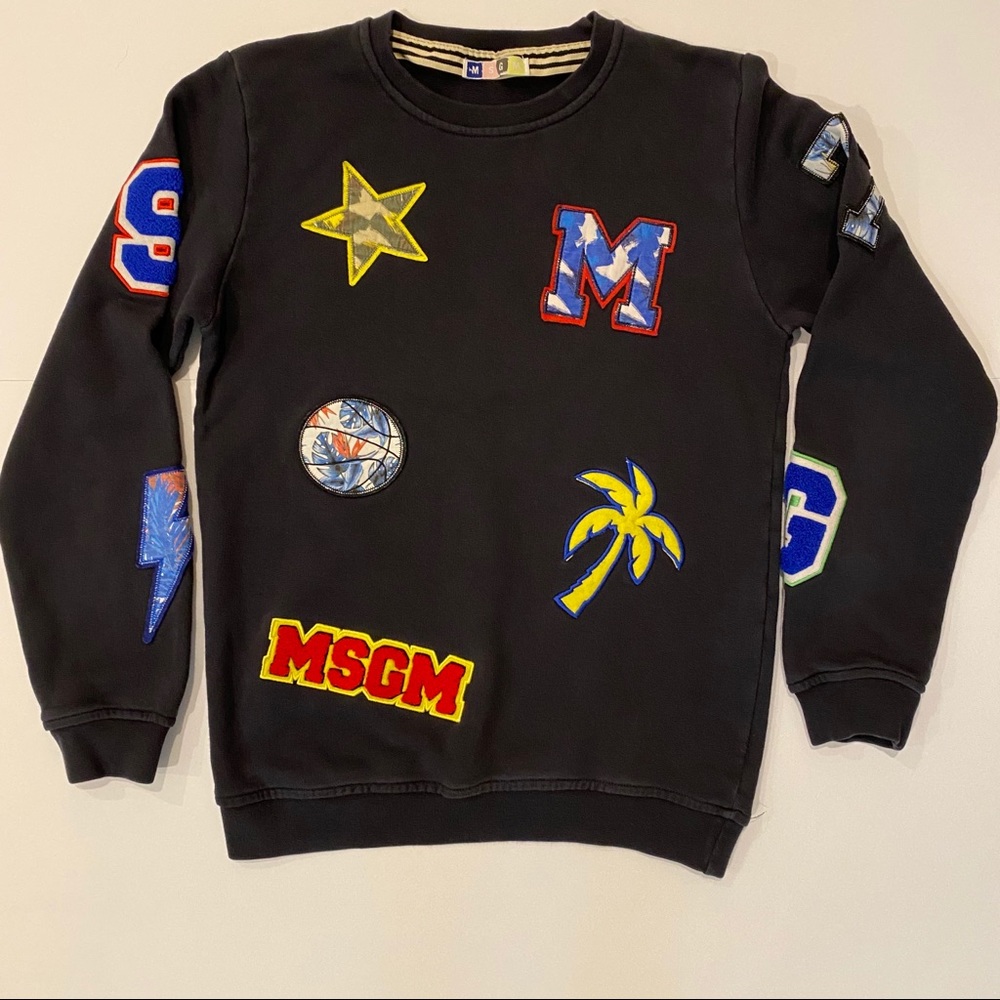MSGM Milano Embroidered Patches Sweatshirt Small